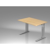 HAMMERBACHER US12 höhenverstellbarer Schreibtisch ahorn rechteckig, C-Fuß-Gestell silber 120,0 x 80,0 cm