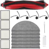 lehongs Q10 X5 Zubehör für Roborock Q10 X5/q10 X5+ Staubsauger,1 Hauptbürsten,4 Hepa-filter,6 Wischtücher,4 Seitenbürsten,1 Bürste,1 Schraubendreher Ersatzteilset