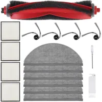 lehongs Q10 X5 Zubehör für Roborock Q10 X5/q10 X5+ Staubsauger,1 Hauptbürsten,4 Hepa-filter,6 Wischtücher,4 Seitenbürsten,1 Bürste,1 Schraubendreher Ersatzteilset
