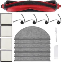 lehongs Q10 X5 Zubehör für Roborock Q10 X5/q10 X5+ Staubsauger,1 Hauptbürsten,4 Hepa-filter,6 Wischtücher,4 Seitenbürsten,1 Bürste,1 Schraubendreher Ersatzteilset