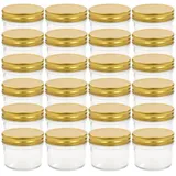 vidaXL Marmeladengläser mit goldenen Deckeln 24 Stk. 110 ml
