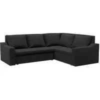 FORNIRO 24 Ecksofa mit Schlaffunktion und Bettkasten Ontario L – Ecksofa in L-Form, 220x180 cm, Komfortables Sofa mit Stauraum, praktisches Sofa für Wohnzimmer & Gäste (Basic, Graphit)