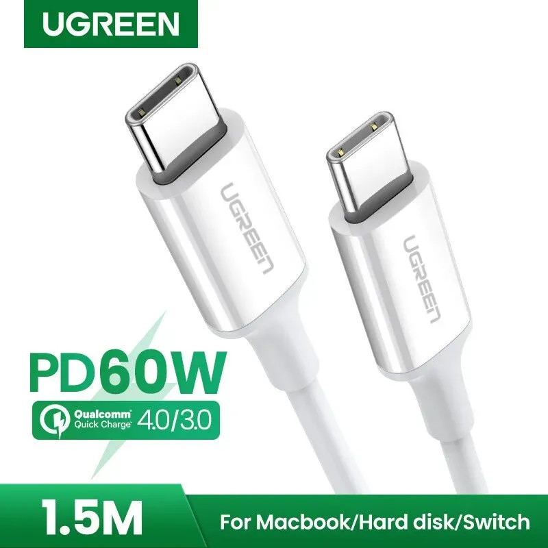 UGREEN USB 2.0 Typ-C M-M kabel, weiß, 1,5 m