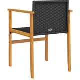 vidaXL Gartenstuhl 50 x 75 x 78 cm schwarz 2 St.