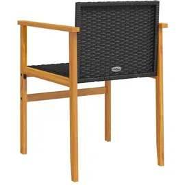 vidaXL Gartenstuhl 50 x 75 x 78 cm schwarz 2 St.