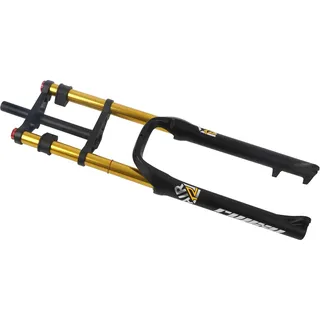 Fatbike-Gabel 26 Zoll Fahrrad Federgabel Federweg 140mm Schnee/Strand/E-Bike/Mountainbike Luft Gabel 4,0" Reifen 1-1/8" Doppelte Schulter Dämpfungseinstellung Scheibenbremse QR ( Color : Gold , Size :