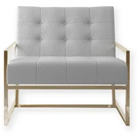s-style möbel Loungesessel Tampa Bouclé 84 x 81 x 89 cm Grau/Gold