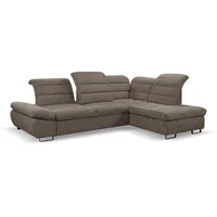 WERK2 Ecksofa »Roma L-Form«, Sofa mit Schlaffunktion, Sitztiefenverstellung, verstellbare Kopfteile, beige