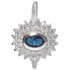 Ring mit Zirkonia und dunkelblauem Kristallstein, Silber 925 Ringe Blau Damen