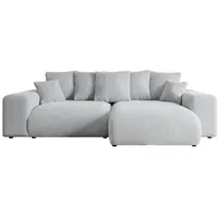 altdecor Ecksofa Cord 4-Sitzer Grau