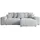 altdecor Ecksofa Cord 4-Sitzer Grau