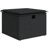 vidaXL Gartenhocker mit Kissen 55 x 55 x 37 cm schwarz