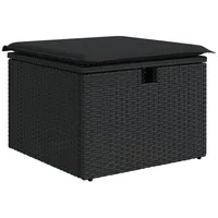 vidaXL Gartenhocker mit Kissen 55 x 55 x 37 cm schwarz