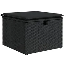 vidaXL Gartenhocker mit Kissen 55 x 55 x 37 cm schwarz