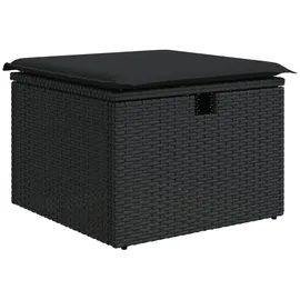 vidaXL Gartenhocker mit Kissen 55 x 55 x 37 cm schwarz