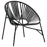 vidaXL Gartenstuhl in Ei-Form Schwarz Poly Rattan