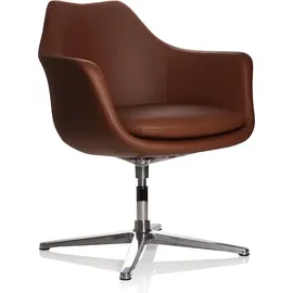 HJH Office Loungesessel ARTEMIA Kunstleder 64 x 56 x 77 cm Braun mit Armlehnen