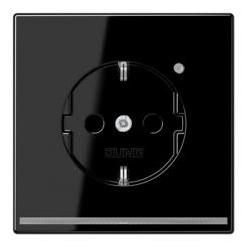 Jung SCHUKO-Steckdose mit LED-Orientierungslicht und Helligkeitssensor (schwarz)