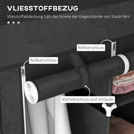 Homcom Stoffschrank, mit Reißverschluss, Kleiderschrank Schwarz,