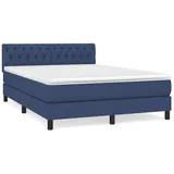 vidaXL Boxspringbett mit Matratze Blau 140x200 cm Stoff