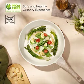 just perfecto household appliances Just Perfecto JL-779: 15-teiliges Kochgeschirr-Set aus Granit mit Dampfgarer ? Beige) - Weiß