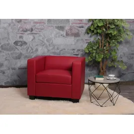MCW Sessel Lille Leder 86 x 70 x 75 cm Rot mit Rollen
