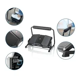 HJH Office Fußstütze PODI F Kunststoff Schwarz ergonomische Fußablage höhenverstellbar & neigbar, inkl. Beinablage, 830111
