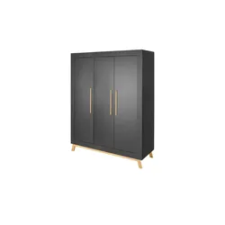 Kleiderschrank  Miami Black , schwarz , Maße (cm): B: 154 H: 194 T: 53