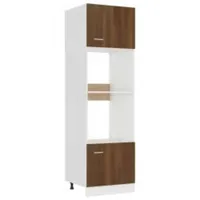 VidaXL Mikrowellenumbauschrank Lyon Braun Eichen-Optik 60x57x207 cm
