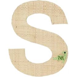 RICE Raffia Buchstaben Sticker, S, Dinosaurier
