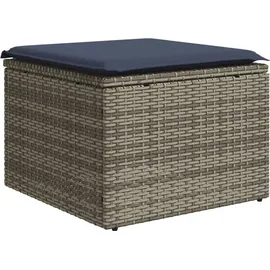 vidaXL 12-teiliges Gartensofa-Set mit Kissen, grau, Polyrattan - Grau
