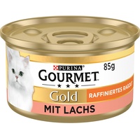 Gourmet PURINA GOURMET Gold Raffiniertes Ragout Katzenfutter nass, mit Lachs, 12er Pack (12 x 85g)
