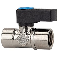 Riegler Mini-Kugelhahn, Drehgriff, Messing vernickelt, G 1/8 IG