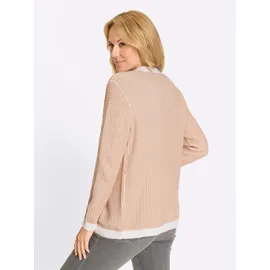 Sieh an! Strickjacke in Beige-Ecru-Gemustert 44