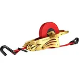 Kerbl Spanngurt 37188, Spitzhaken und Ratsche, 5m x 35mm, rot, Zurrkraft bis 2000kg, Automatik