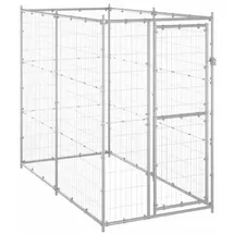 vidaXL Outdoor-Hundezwinger 110 x 220 x 180 cm Stahl Silber