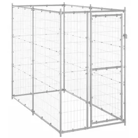 vidaXL Outdoor-Hundezwinger 110 x 220 x 180 cm Stahl Silber