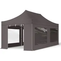 TOOLPORT 3x6m Aluminium Faltpavillon ALU Pavillon Partyzelt grau