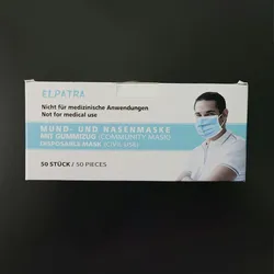 ELPATRA Mund- und Nasenmaske mit Gummizug (Community Mask) 250 Stück