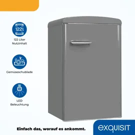 GGV Exquisit RKS120-V-H-160E Retro-Kühlschrank (122 l, 895 mm hoch, Mattschwarz)