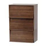 Iris Ohyama Iris Ohyama, Möbel, Bücherregal, Aufbewahrungsregal, 3 Klapptüren, Design, Solide, Modern, Mehrzweck, Büro, Schlafzimmer, Wohnzimmer - CHR-3 Braun