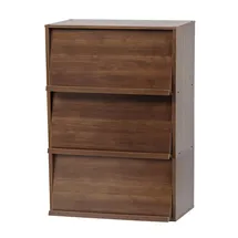 Iris Ohyama Iris Ohyama, Möbel, Bücherregal, Aufbewahrungsregal, 3 Klapptüren, Design, Solide, Modern, Mehrzweck, Büro, Schlafzimmer, Wohnzimmer - CHR-3 Braun