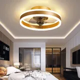 Wendbarer Deckenventilator, Leise, Mit Fernbedienung, 6 Geschwindigkeitsstufen, Schlafzimmer-deckenventilator Mit Moderner Beleuchtung, Wohnzimmer-deckenventilator, 48 W Dimmbare Led-deckenventilator,