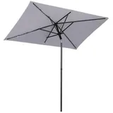 Sekey Sonnenschirm UB156, rechteckig, 200 x 125cm, hellgrau, neigbar