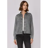 street one studio STREET ONE STUDIO, Damen, Gr. 42, grau random washed, Stoff, 100% Lyocell, unifarben, regular fit normal, V-Ausschnitt, Manschette, Jacken Kurzjacke, mit Knopfleiste