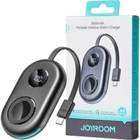 Joyroom Jr-W09 Magnetisches kabelloses Uhrenladegerät, 2500 mAh, Powerbank mit 3-w-apple-watch-ladegerät Und Usb-c-kabel – Schwarz