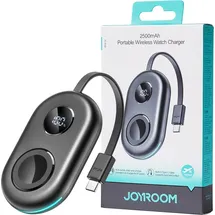 Joyroom Jr-W09 Magnetisches kabelloses Uhrenladegerät, 2500 mAh, Powerbank mit 3-w-apple-watch-ladegerät Und Usb-c-kabel – Schwarz