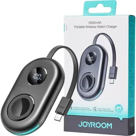 Joyroom Jr-W09 Magnetisches kabelloses Uhrenladegerät, 2500 mAh, Powerbank mit 3-w-apple-watch-ladegerät Und Usb-c-kabel – Schwarz