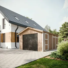 TIMBELA Garage Premium M991B 378 x 530 cm natur