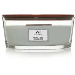 WoodWick Kerze, Lavender & Cedar, Ellipse mit knisterndem Docht, bis zu 50 Std Brenndauer